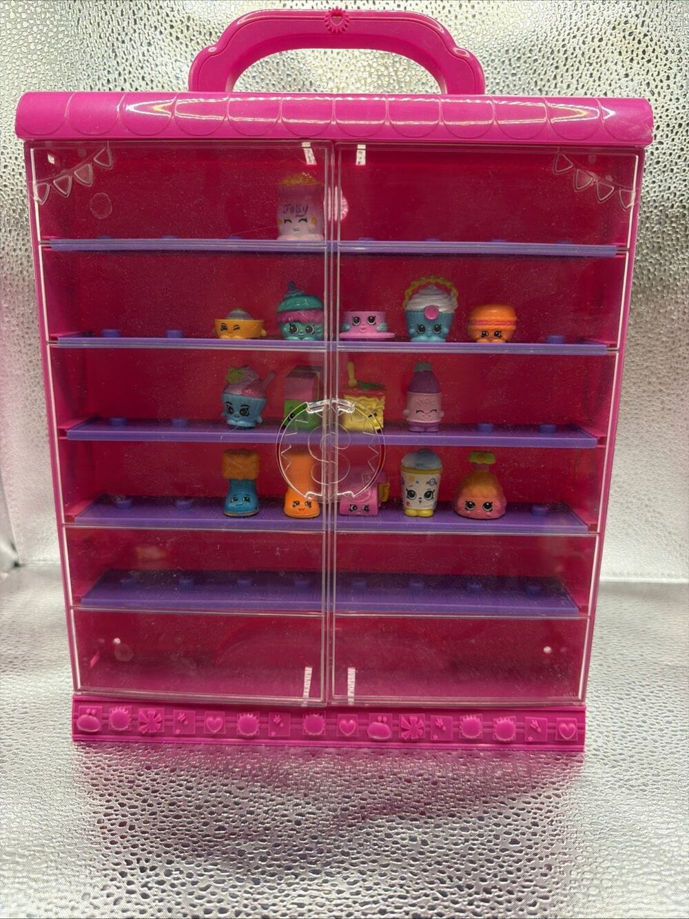Shopkins Lot Of 15 Figures Mixed Seasons With Pink Display Case